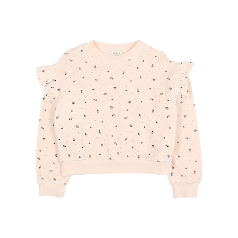 Buho Velvet Cuore Sweatshirt Cream Pink