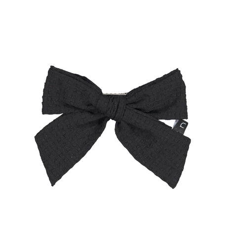 Knot Hairbands Seersucker Bow Clip // Black