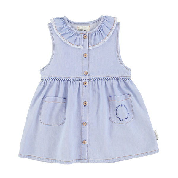 Piupiuchick Short Dress | Light Blue Soft Denim