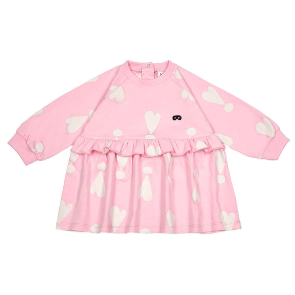 Beau Loves Rose Pink Exclamation Hearts Baby Raglan Dress