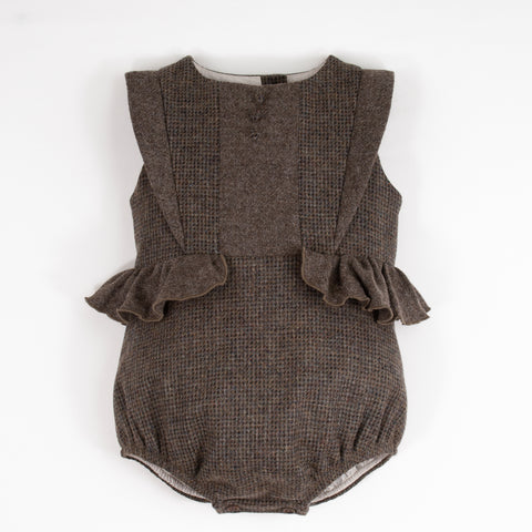 Popelin Multi-Coloured Woollen Romper Suit With Frill