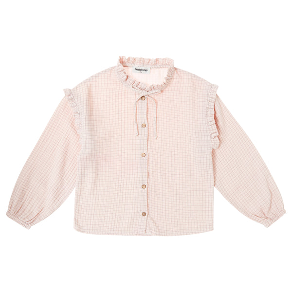 Tocoto Vintage Mini Check Blouse Pink