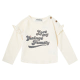 Tocoto Vintage Girl T-Shirt "Love My Vintage Family" Off White