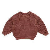 QUINCY MAE CHUNKY KNIT SWEATER | CRANBERRY