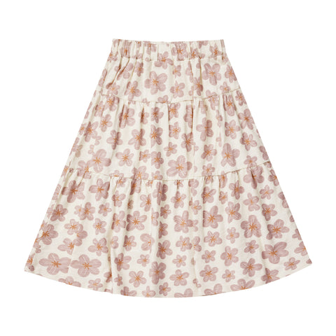 RYLEE & CRU TIERED MIDI SKIRT || HIBISCUS