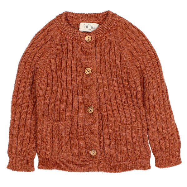 Buho BB Rib Knit Cardigan Terracota