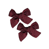 Knot Hairbands Satin Petite Bow// Burgundy