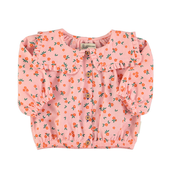 Piupiuchick Blouse W/ Sailor Collar | Pink Flowers