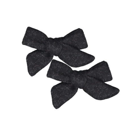 Knot Hairbands Woolen Clip Set // Black