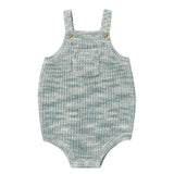 RYLEE & CRU POCKETED KNIT ROMPER || HEATHERED BLUE