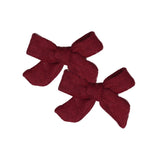 Knot Hairbands Woolen Clip Set// Burgundy