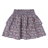 Tocoto Vintage Flared Skirt Print Navy Flowers