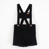 Popelin Black Corduroy Short Romper Suit