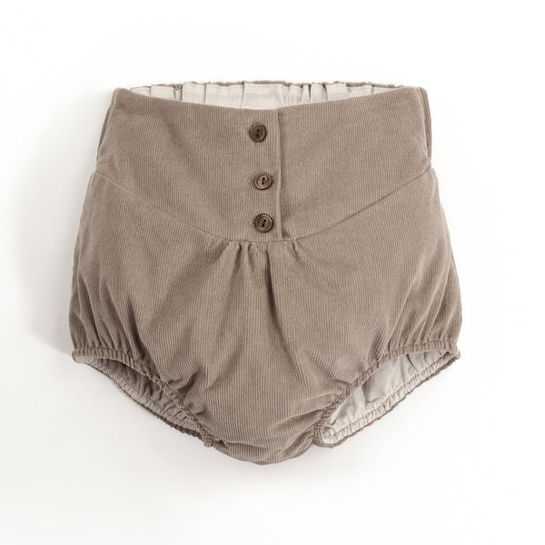 Popelin Taupe Corduroy High-Waisted Culotte