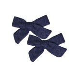 Knot Hairbands Woolen Clip Set// Navy