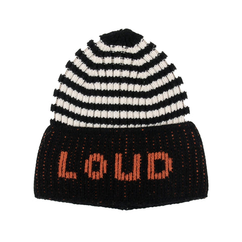 Loud Apparel Whisper Beanie Hat Black/Ecru/Orange