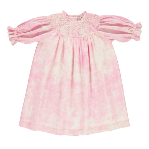 Bebe Organic Melody Dress Bubblegum Tie Dye