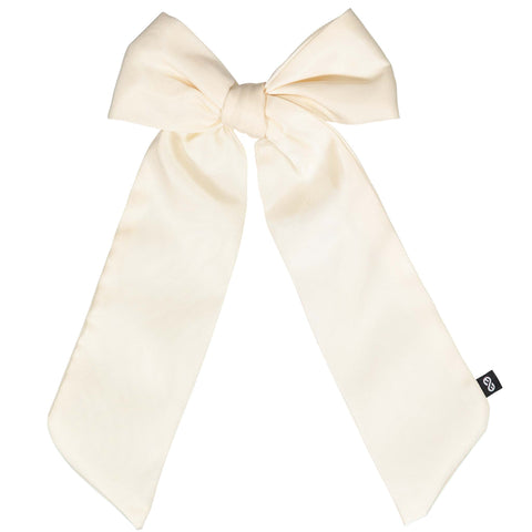 Knot Hairbands Satin Long Bow // Cream