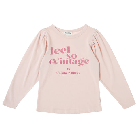 Tocoto Vintage Girl T-Shirt "Feel So Vintage" Pink