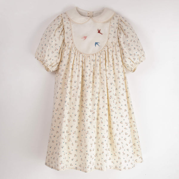 Popelin Floral Embroidered Dress With Yoke