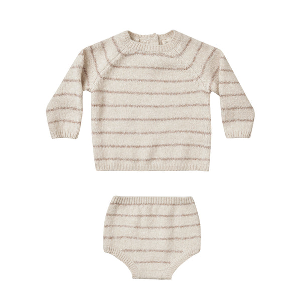 Quincy Mae Bailey Knit Set || Heathered Oat Stripe