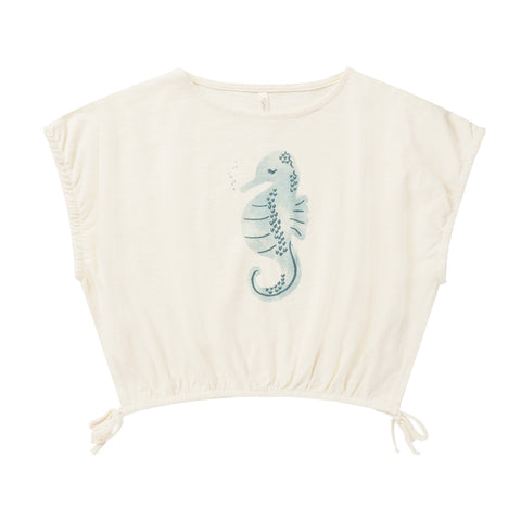 RYLEE & CRU CROPPED CINCHED TEE || SEAHORSE