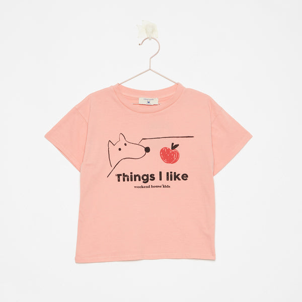 Weekend House Kids Things I like T-Shirt Pink