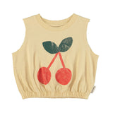 Piupiuchick Sleeveless Top | Sand W/ Cherry Print