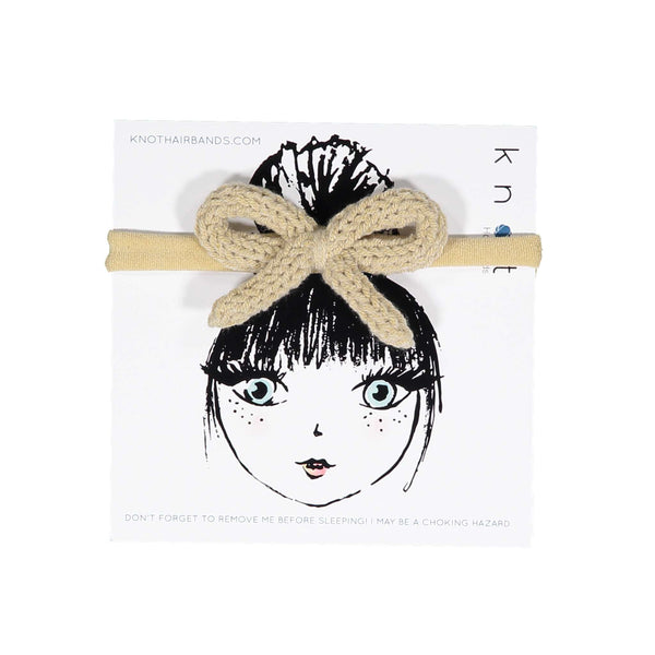 Knot Hairbands Floret Knit Bow Band // Taupe