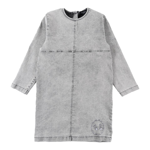 Loud Apparel Enjoy A-Line Dress  Light Grey Washed