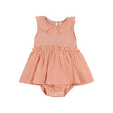 Buho BB Lurex Plumeti Combi Dress Rose Clay