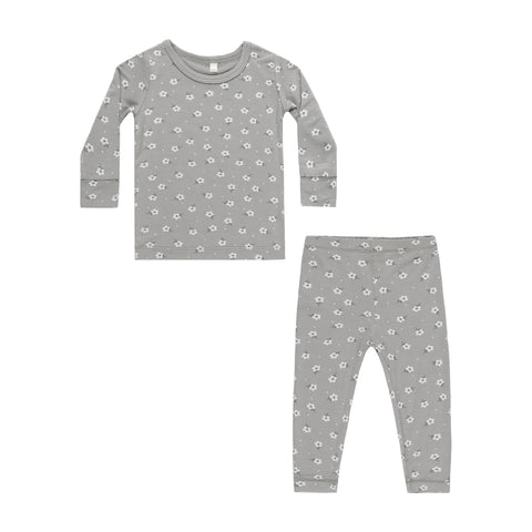 QUINCY MAE BAMBOO PAJAMA SET || BLUE DITSY