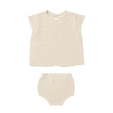 RYLEE & CRU SCALLOP KNIT BABY SET || NATURAL