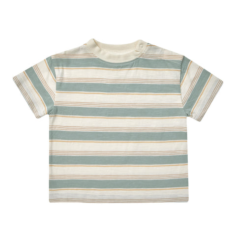 RYLEE & CRU RELAXED TEE || AQUA STRIPE