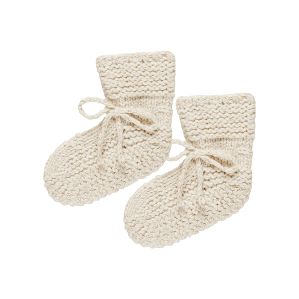 QUINCY MAE KNIT BOOTIES || SPECKLED NATURAL