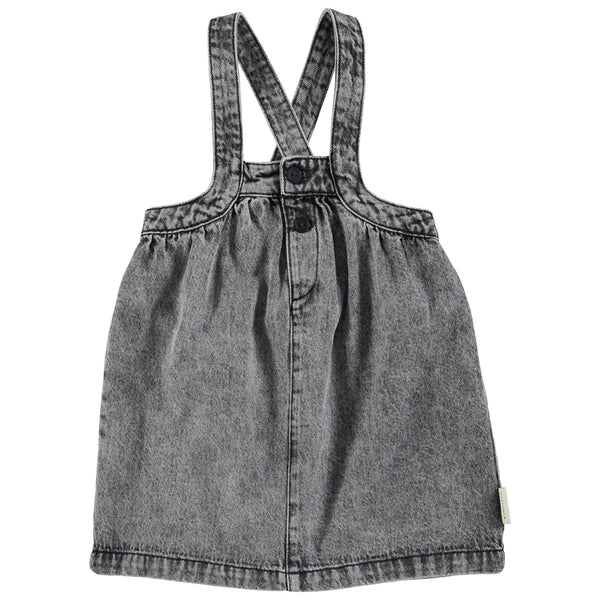 Piupiuchick Short Dress Straps Faded Black Denim