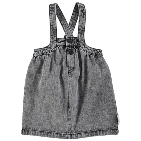 Piupiuchick Short Dress Straps Faded Black Denim