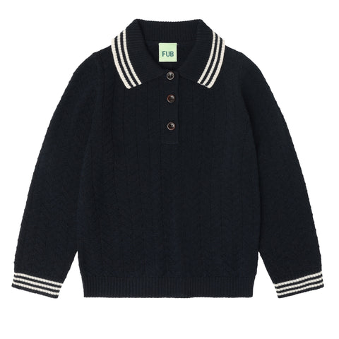 Fub Zigzag Polo Dark Navy
