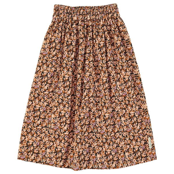 Piupiuchick Long Skirt Light Pink & Brown Flowers