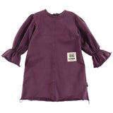 Loud Apparel Freedom Dress Puff Sleeve Grape Wine Stone Wash
