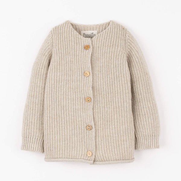 Popelin Sand Brioche Stitch Jacket