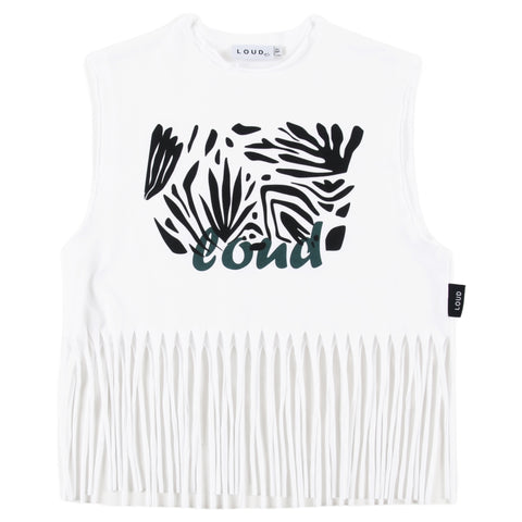 Loud Apparel Hau’Oli Top Crop Fringes White