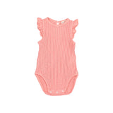Buho BB Rib Ruffle Bodysuit Peach Pink