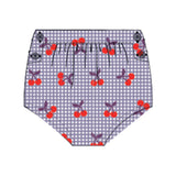 Piupiuchick Baby Bloomers | Rpurple & White Checkered W/ Cherries