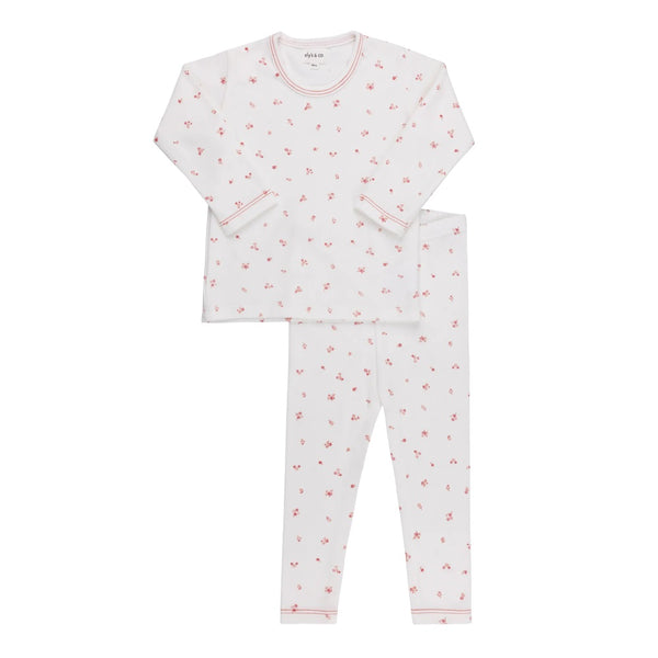 Ely’s & Co Organic Cotton Cluster Flower Collection - Ivory/Pink - Lounge Set