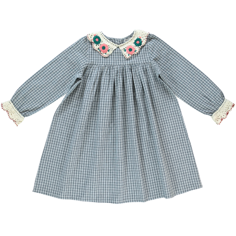 Bebe Organic Rhea Dress Blue Check
