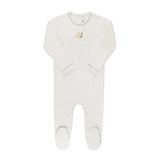 Ely’s & Co Organic French Terry Bird Collection - Ivory Boy - Footie