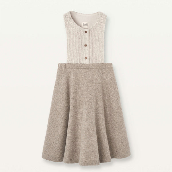 Popelin Stone Dress With Knitted Bib