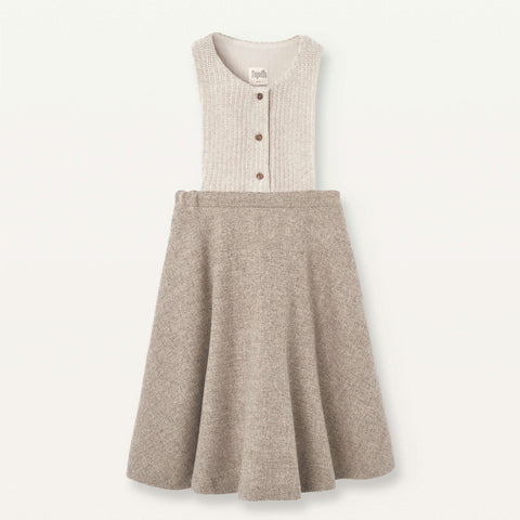 Popelin Stone Dress With Knitted Bib