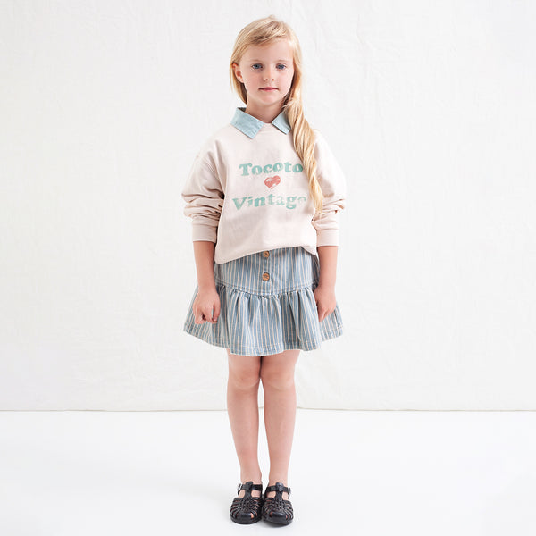 Tocoto Vintage Kid Tocoto Love Vintage Sweatshirt Beige